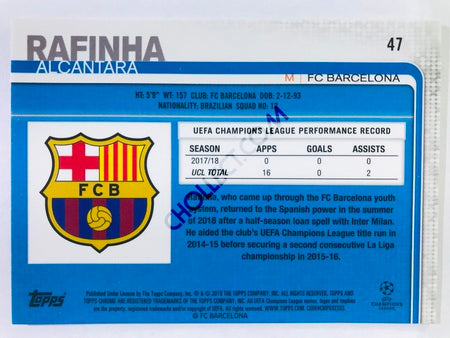 Rafinha Alcantara - FC Barcelona 2018-19 Topps Chrome UCL #47