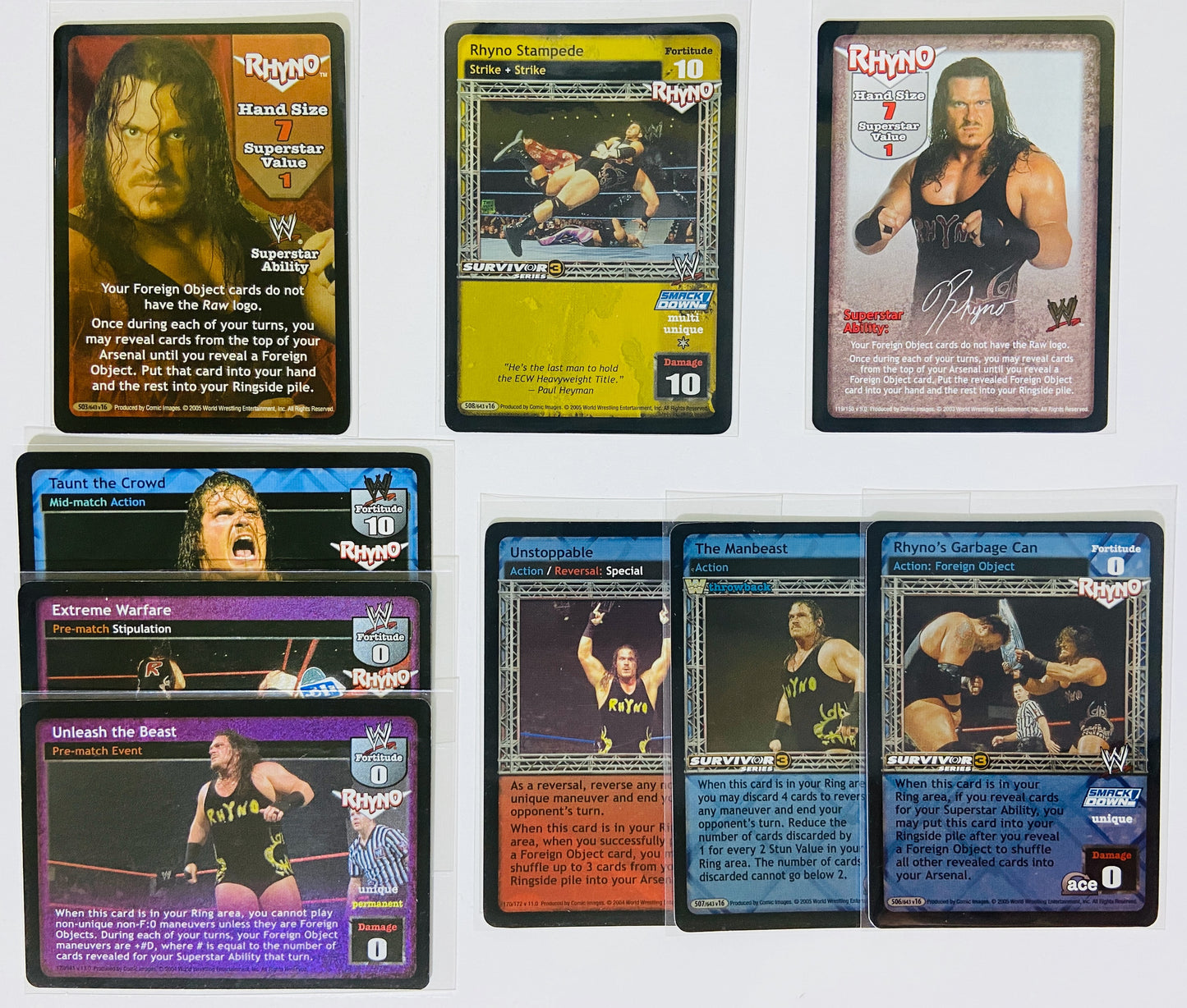 Rhyno - 9-Card Lot (SS3, Foils, Superstar Cards, Rares)