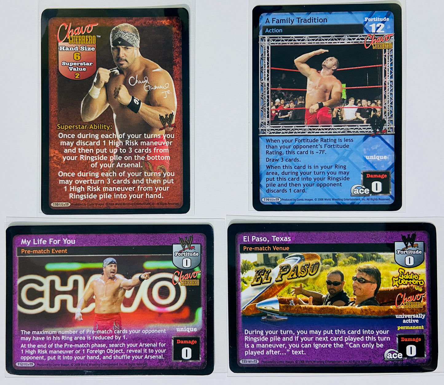 Chavo Guerrero 4-Card Lot (Superstar Card, Rares)