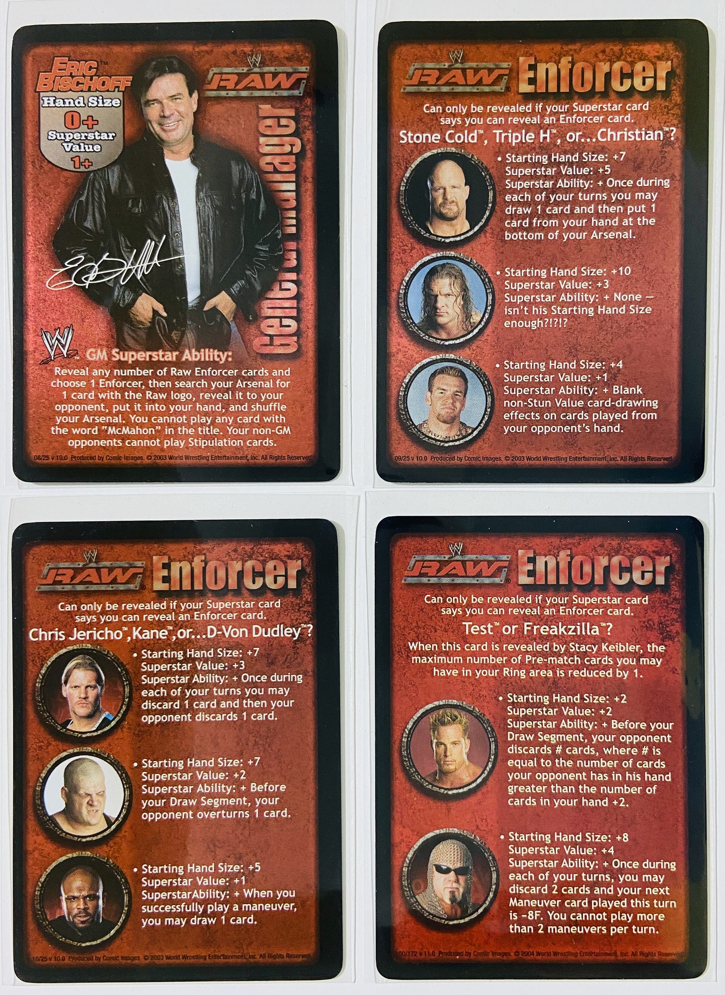 Eric Bischoff 4-Card Lot B (Foils, GM, Enforcer, Raw, Stonecold)