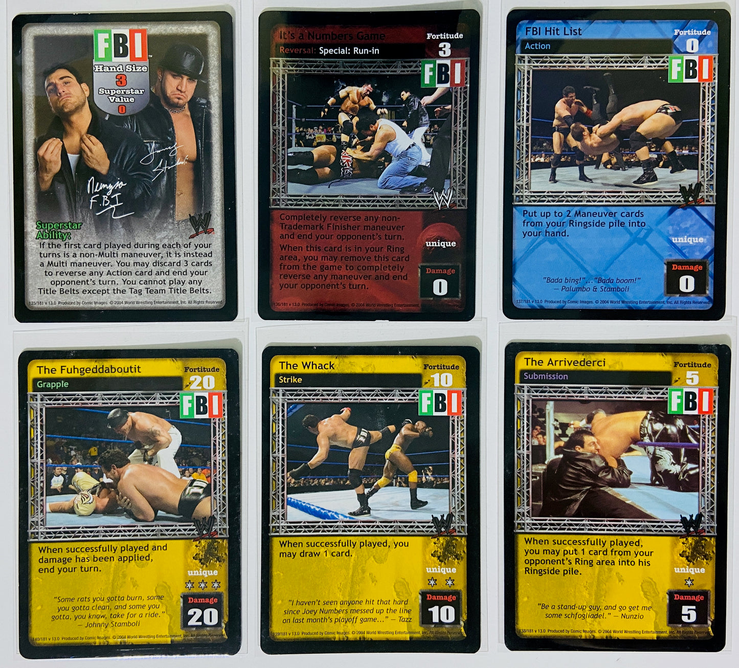FBI 6-Card Lot (Superstar Card, Rares, Complete Full Set)