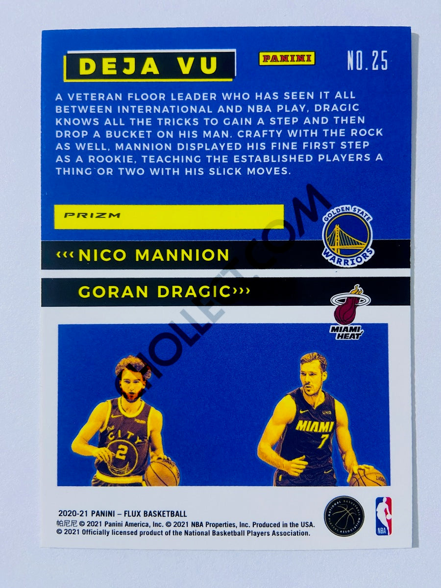 Goran Dragic / Nico Mannion - Miami Heat / Golden State Warriors 2020-21 Panini Flux Insert Silver Parallel #25