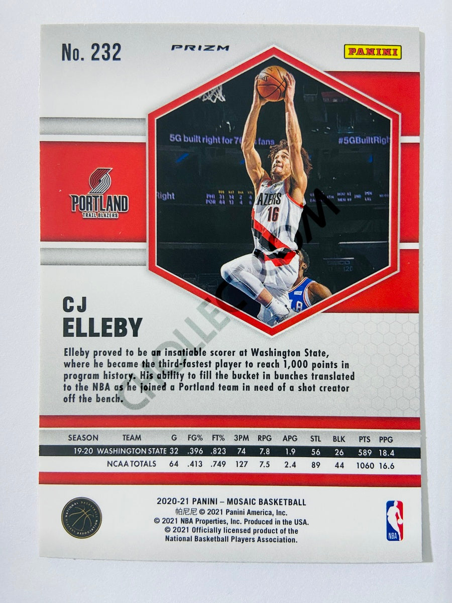 CJ Elleby - Portland Trail Blazers 2020-21 Panini Mosaic Pink Camo Parallel RC Rookie #232