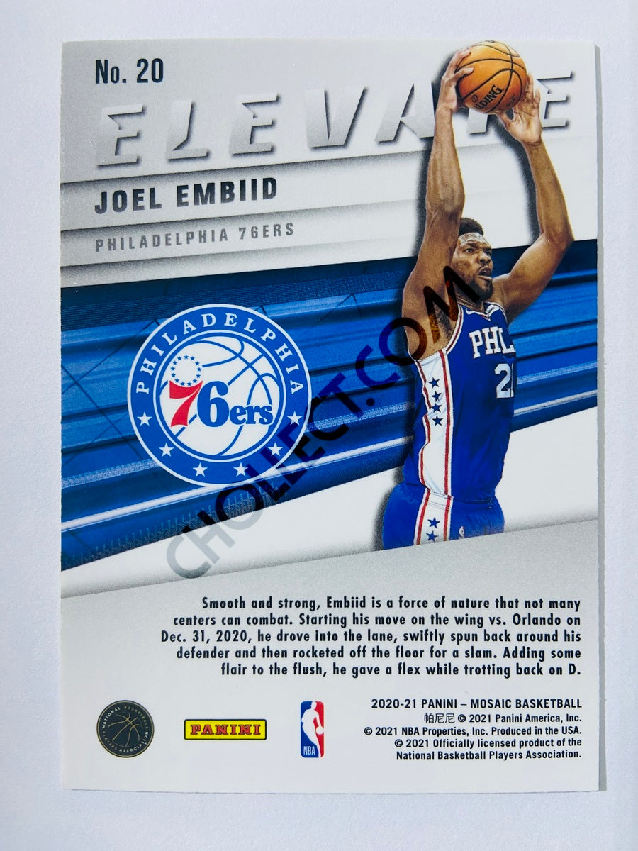 Joel Embiid - Philadelphia 76ers 2020-21 Panini Mosaic Elevate Insert #20