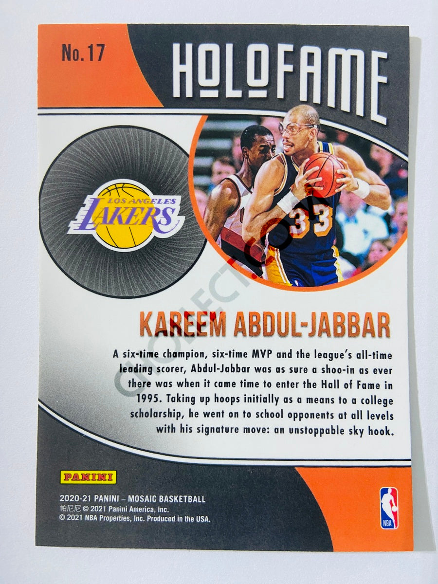 Kareem Abdul-Jabbar - Los Angeles Lakers 2020-21 Panini Mosaic HoloFame Insert #17