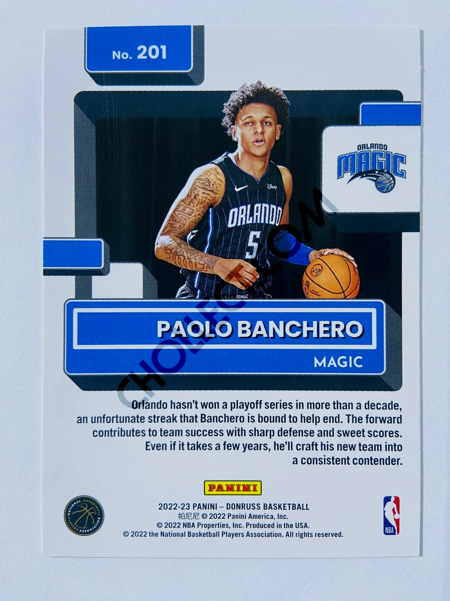 Paolo Banchero - Orlando Magic 2022-23 Panini Donruss Rated Rookie #201