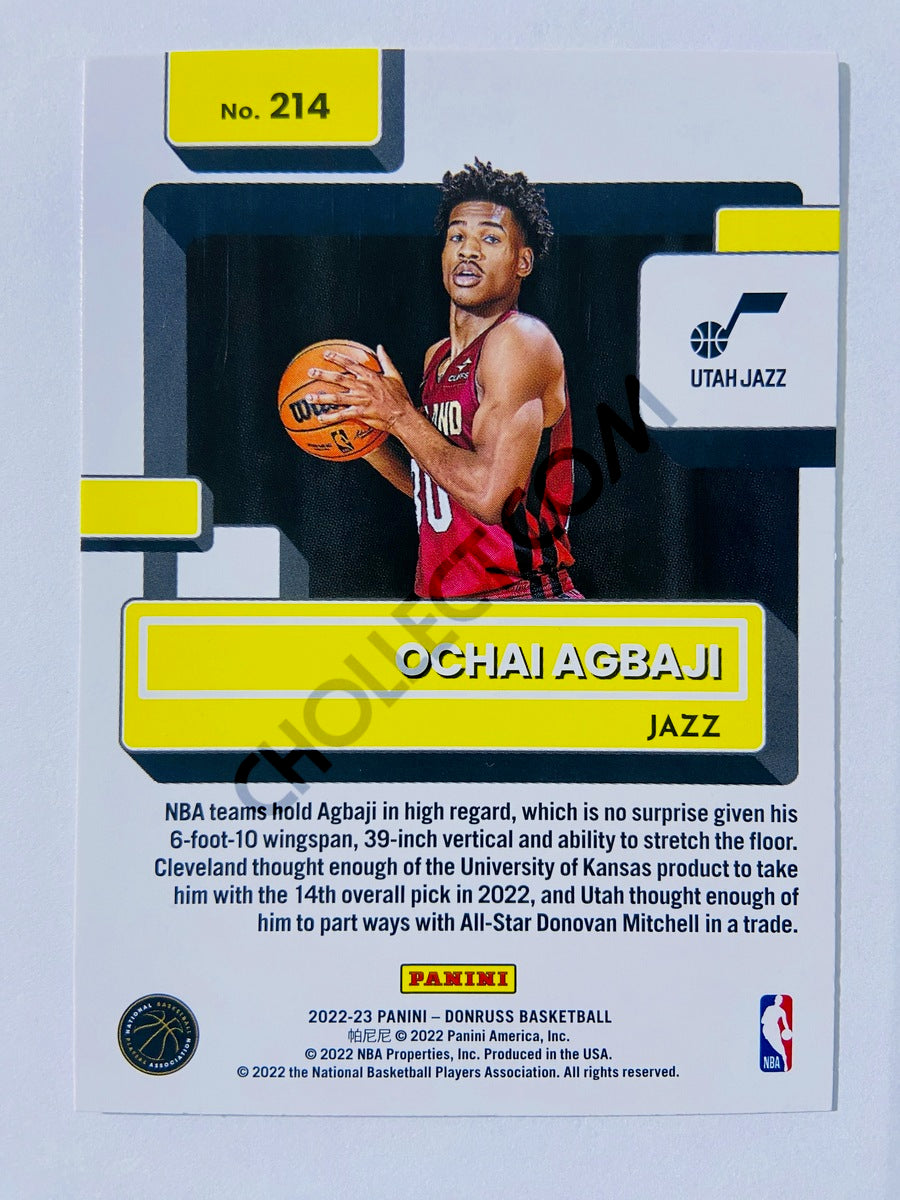 Ochai Agbaji - Utah Jazz 2022-23 Panini Donruss Rated Rookie #214