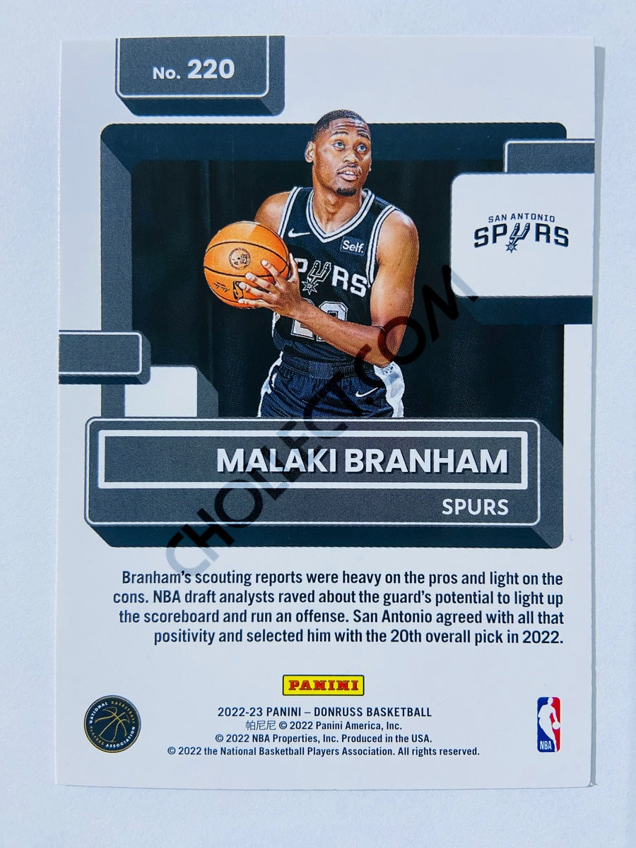 Malaki Branham - San Antonio Spurs 2022-23 Panini Donruss Rated Rookie #220