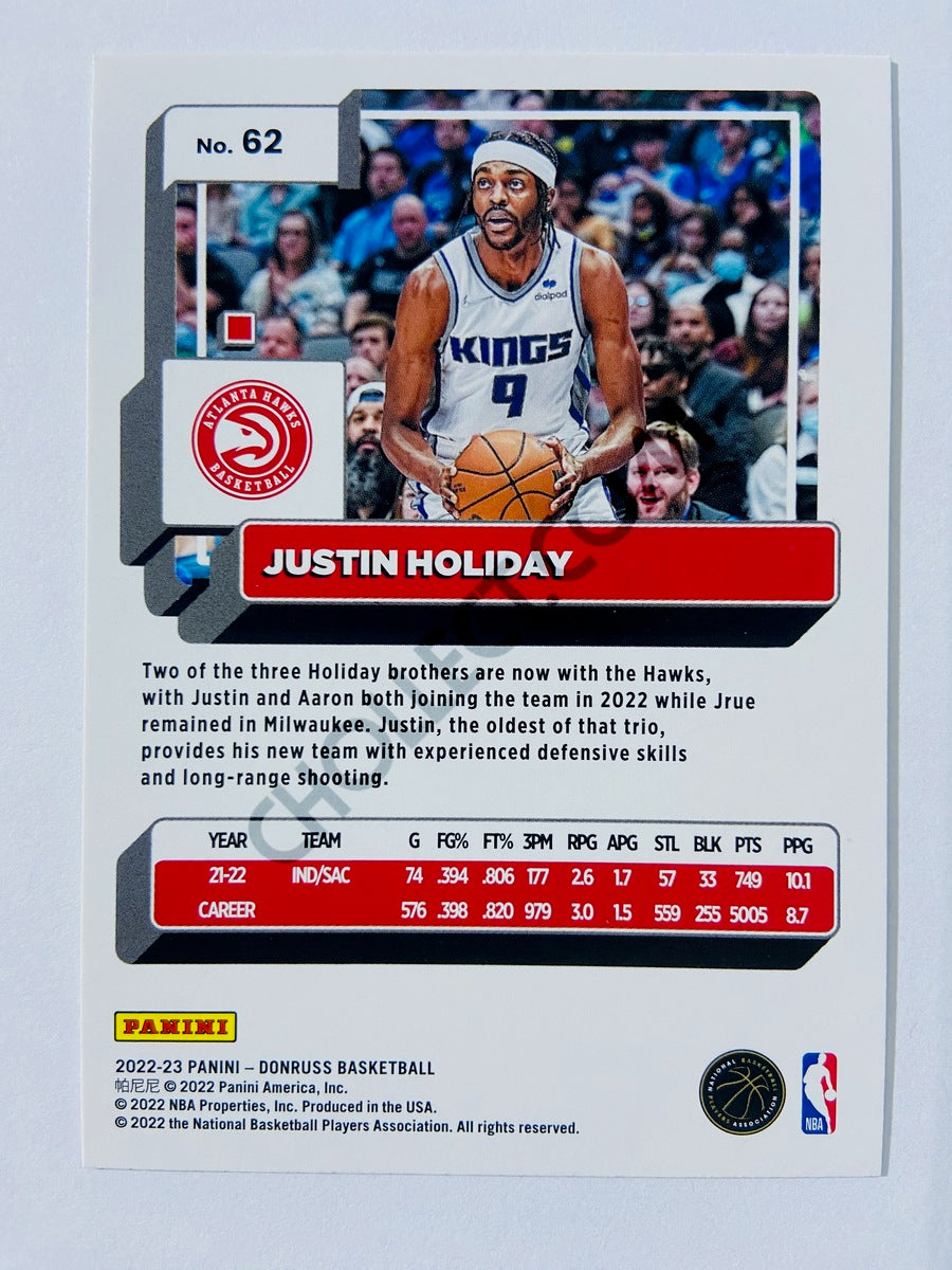 Justin Holiday - Atlanta Hawks 2022-23 Panini Donruss Holo Green Laser Parallel #62