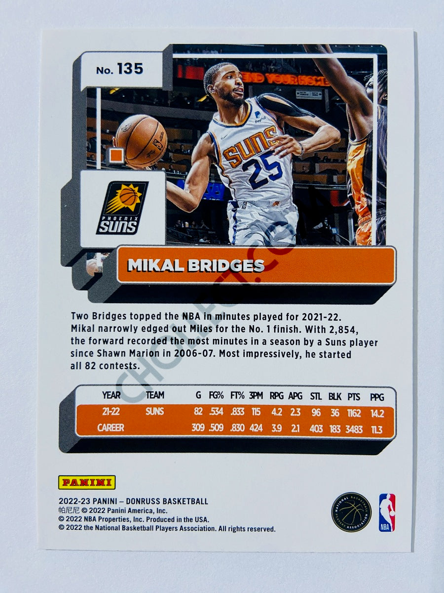 Mikal Bridges - Phoenix Suns 2022-23 Panini Donruss Holo Green Laser Parallel #135