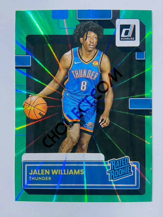 Jalen Williams - Oklahoma City Thunder 2022-23 Panini Donruss Holo Green Laser Parallel Rated Rookie #212