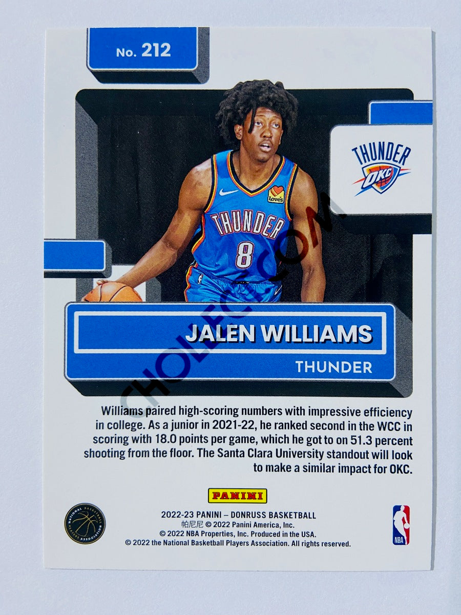 Jalen Williams - Oklahoma City Thunder 2022-23 Panini Donruss Holo Green Laser Parallel Rated Rookie #212