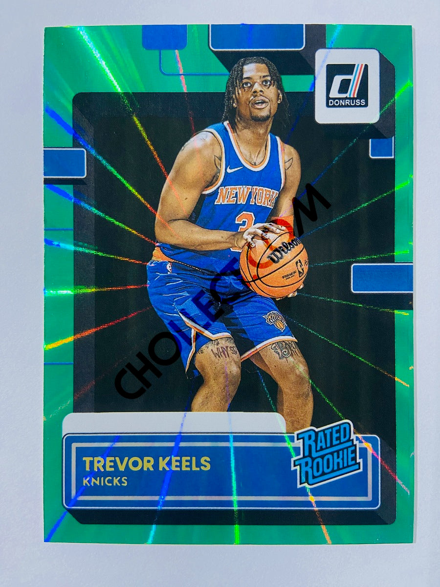 Trevor Keels - New York Knicks 2022-23 Panini Donruss Holo Green Laser Parallel Rated Rookie #239
