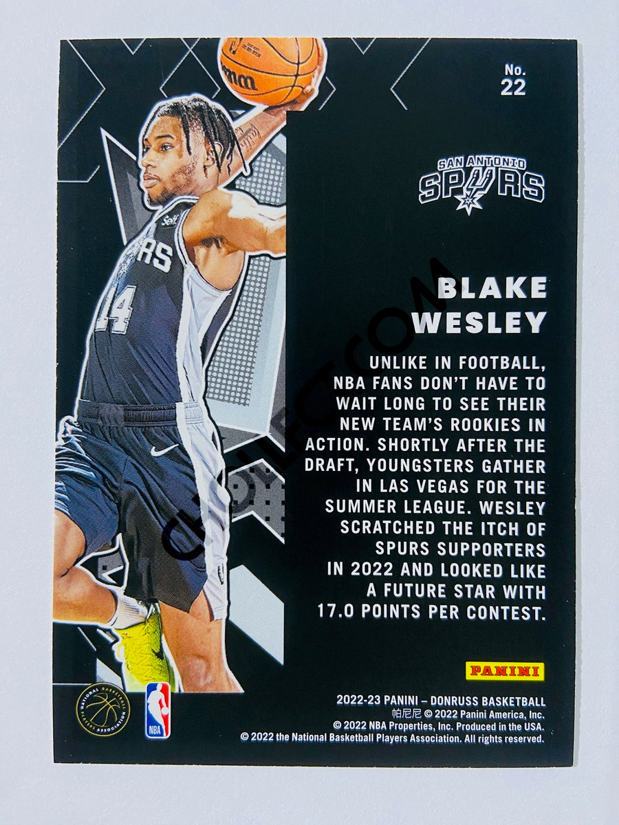 Blake Wesley - San Antonio Spurs 2022-23 Panini Donruss Great X-Pectations Insert #22