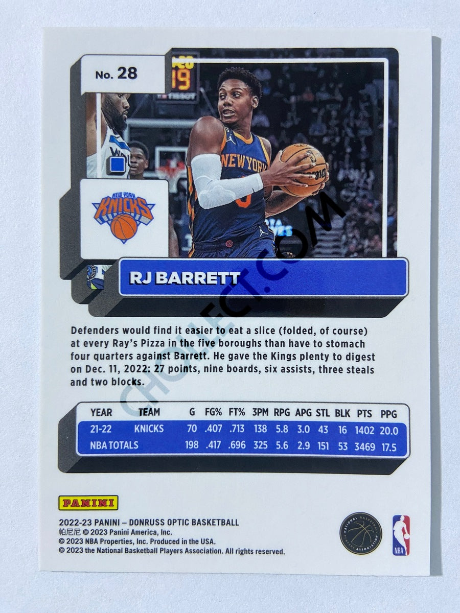 RJ Barrett - New York Knicks 2022-23 Panini Donruss Optic #28