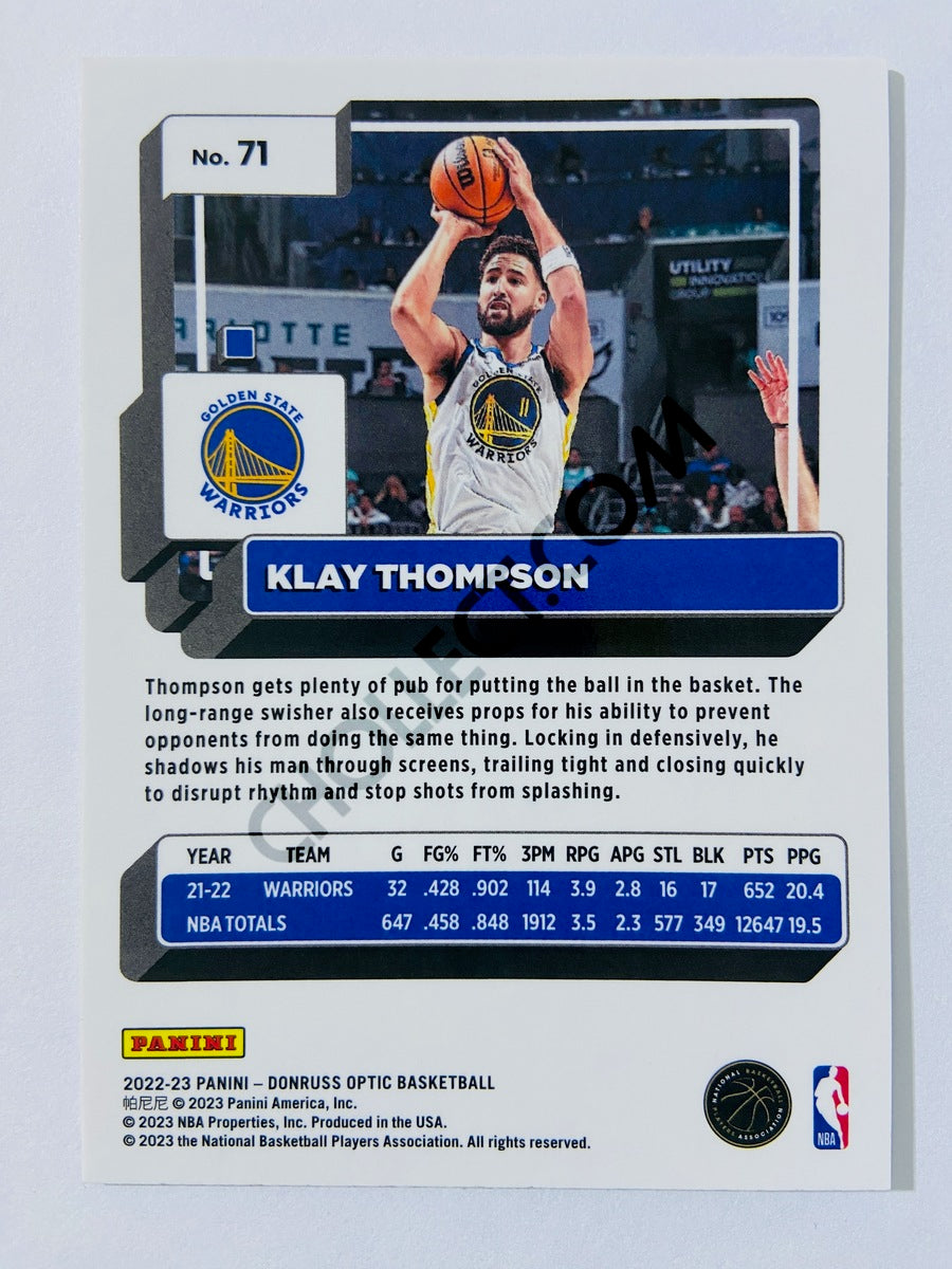 Klay Thompson - Golden State Warriors 2022-23 Panini Donruss Optic #71
