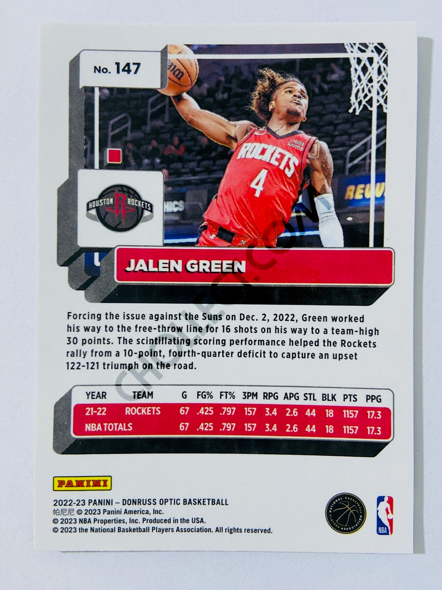 Jalen Green - Houston Rockets 2022-23 Panini Donruss Optic #147