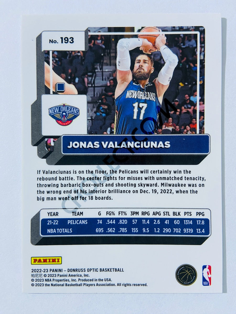 Jonas Valanciunas - New Orleans Pelicans 2022-23 Panini Donruss Optic #193
