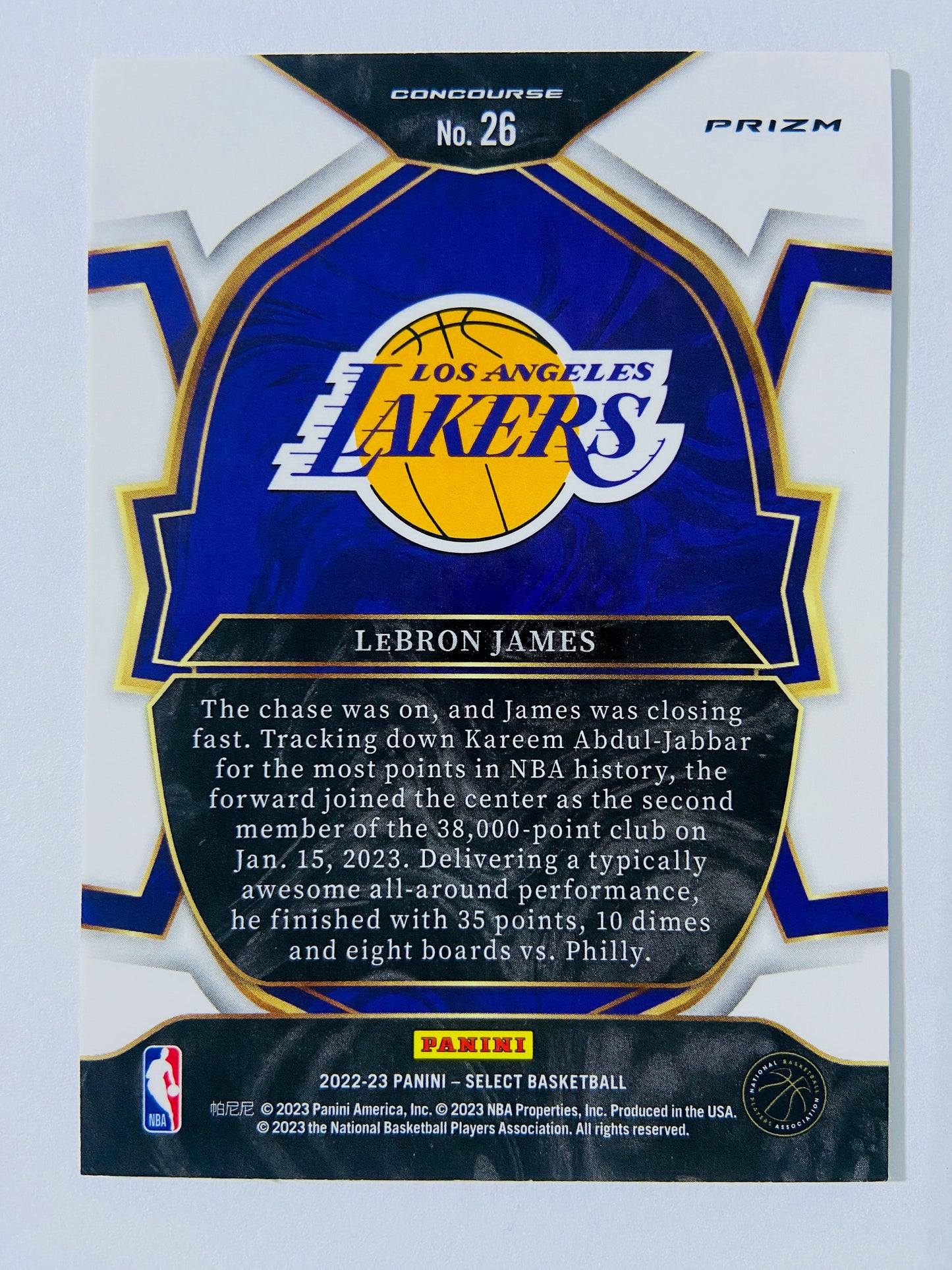 LeBron James - Los Angeles Lakers 2022-23 Panini Select Concourse Silver Parallel #26