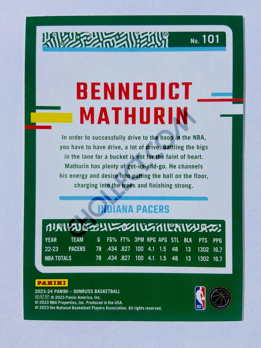 Bennedict Mathurin - Indiana Pacers 2023-24 Panini Donruss #101