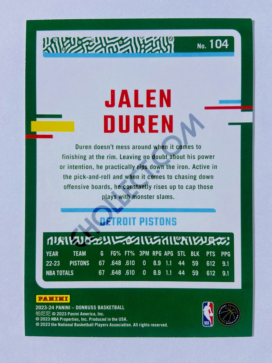 Jalen Duren - Detroit Pistons 2023-24 Panini Donruss #104
