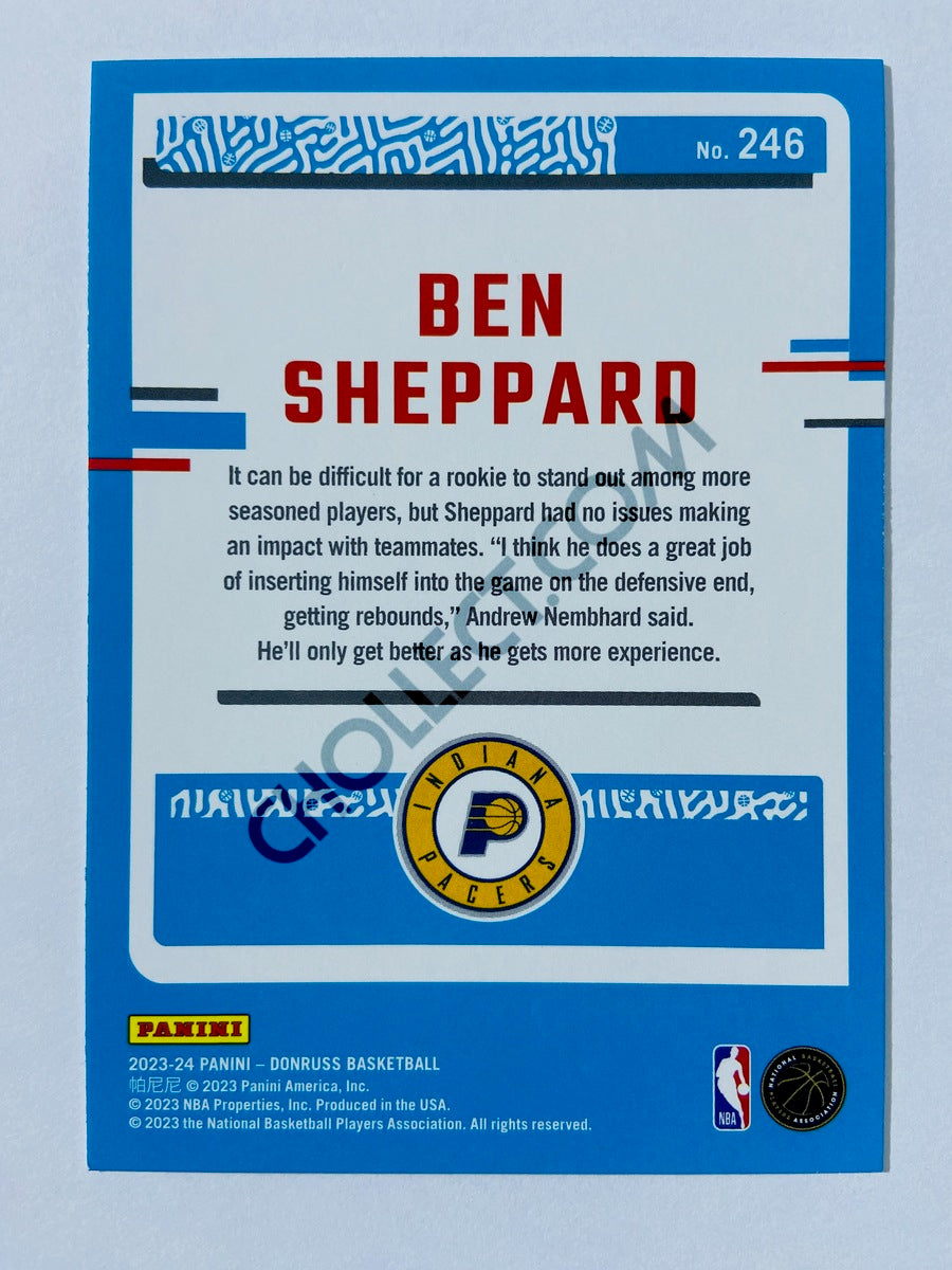 Ben Sheppard - Indiana Pacers 2023-24 Panini Donruss Rated Rookie #246
