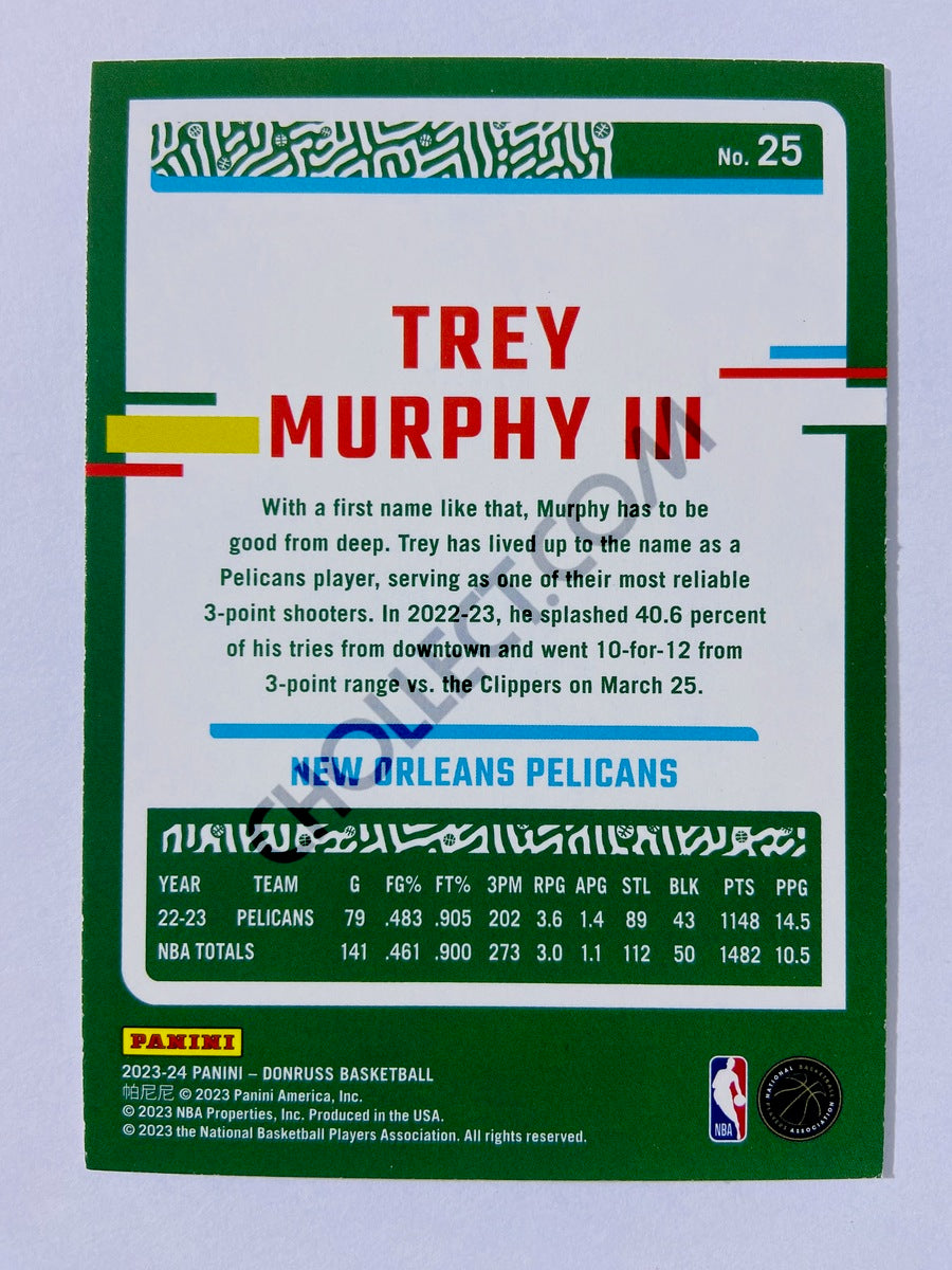 Trey Murphy III - New Orleans Pelicans 2023-24 Panini Donruss Holo Green Laser Parallel #25