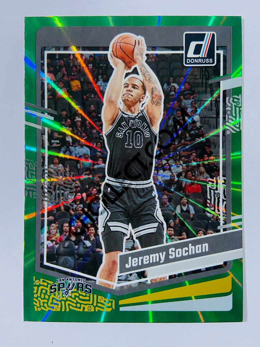 Jeremy Sochan - San Antonio Spurs 2023-24 Panini Donruss Holo Green Laser Parallel #168