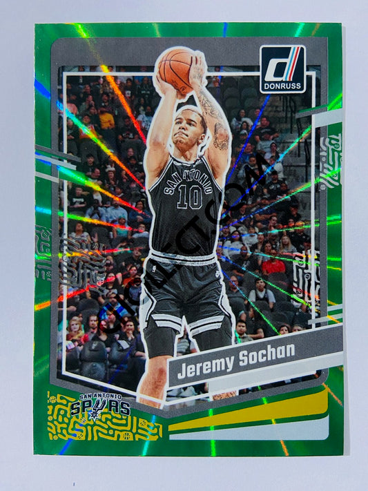 Jeremy Sochan - San Antonio Spurs 2023-24 Panini Donruss Holo Green Laser Parallel #168