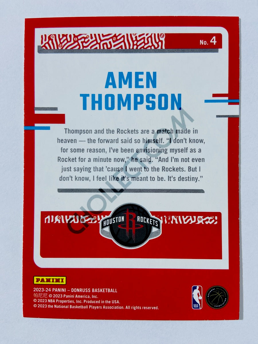 Amen Thompson - Houston Rockets 2023-24 Panini Donruss The Rookies #4