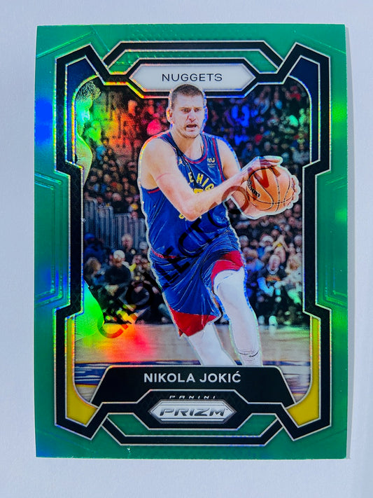 Nikola Jokic – Denver Nuggets 2023-24 Panini Prizm Green Prizm Parallel #17