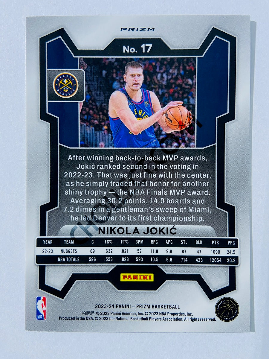Nikola Jokic – Denver Nuggets 2023-24 Panini Prizm Green Prizm Parallel #17