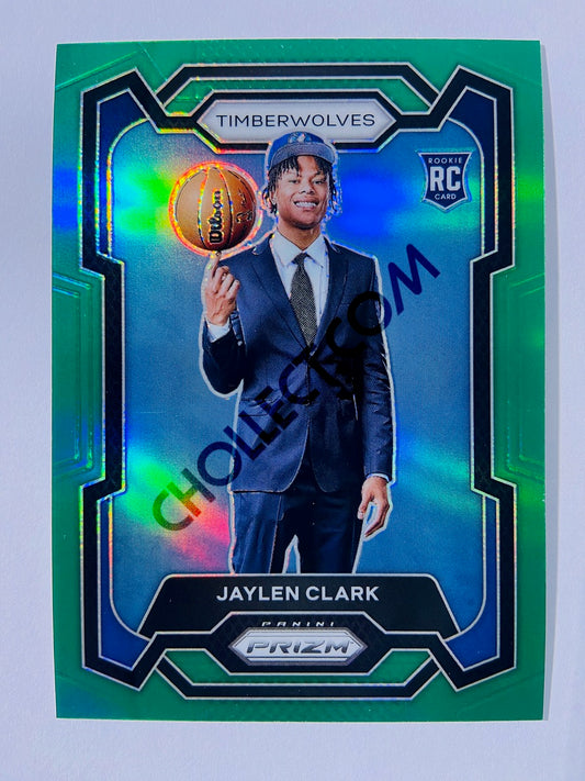 Jaylen Clark – Minnesota Timberwolves 2023-24 Panini Prizm Green Parallel RC Rookie #166