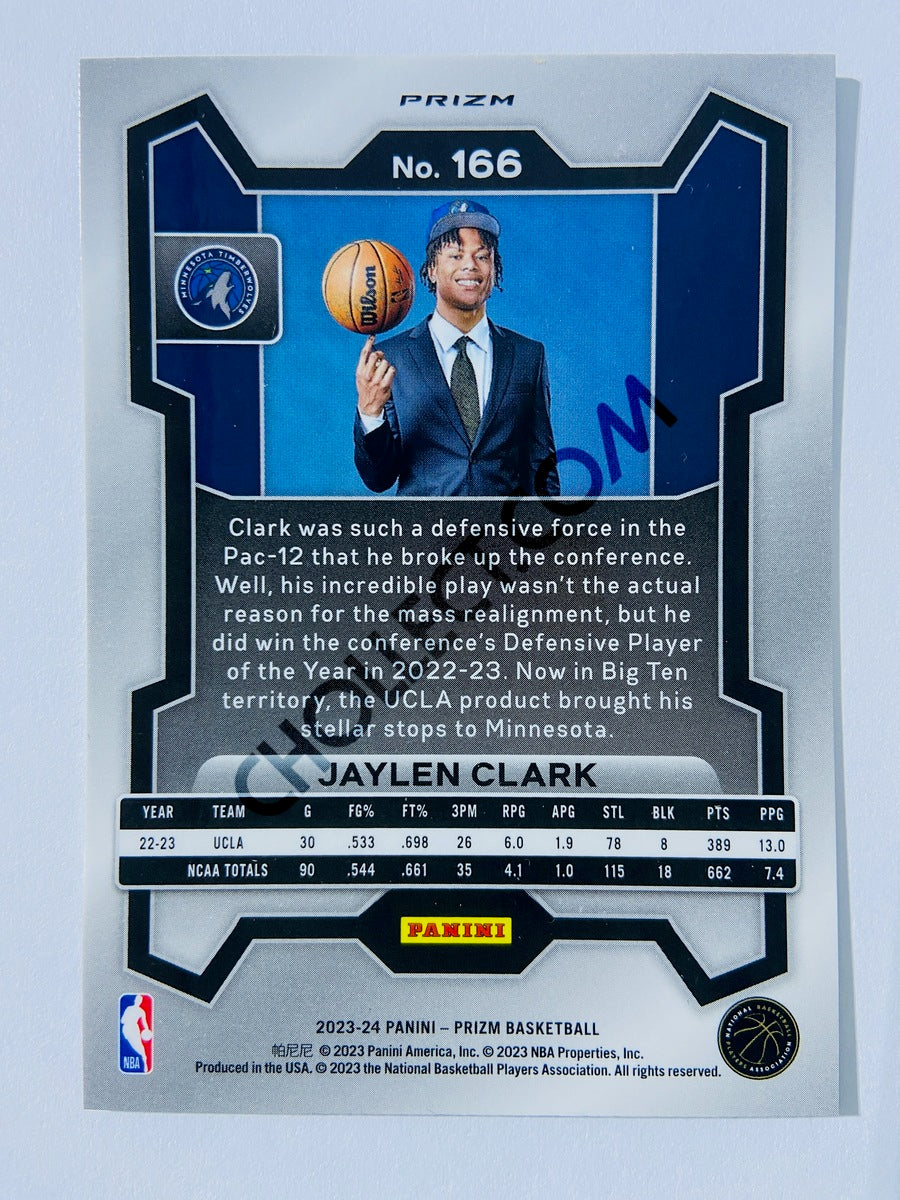 Jaylen Clark – Minnesota Timberwolves 2023-24 Panini Prizm Green Parallel RC Rookie #166