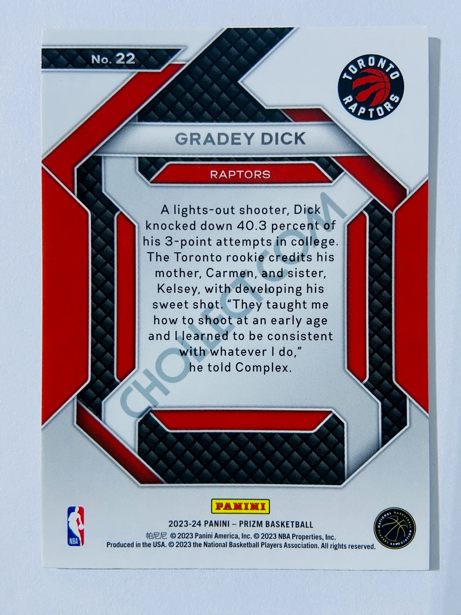 Gradey Dick – Toronto Raptors 2023-24 Panini Prizm Emergent Insert #22
