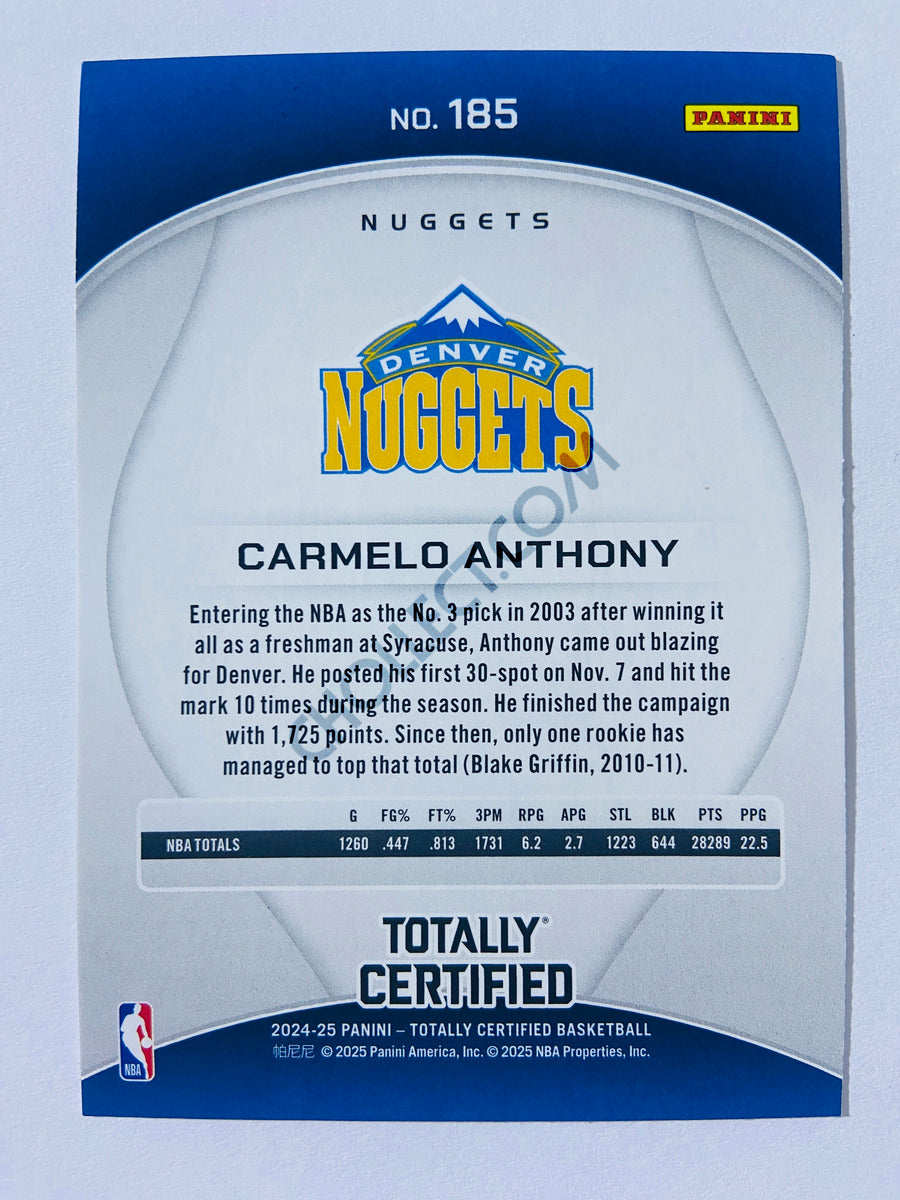 Carmelo Anthony – Denver Nuggets 2024-25 Panini Totally Certified #185