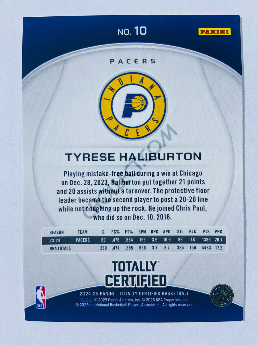 Tyrese Haliburton – Indiana Pacers 2024-25 Panini Totally Certified Purple Mirror #10