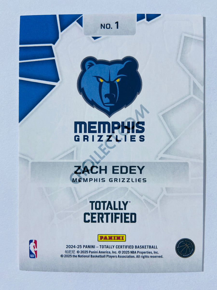 Zach Edey – Memphis Grizzlies 2024-25 Panini Totally Certified Rock the Rim RC Rookie #1
