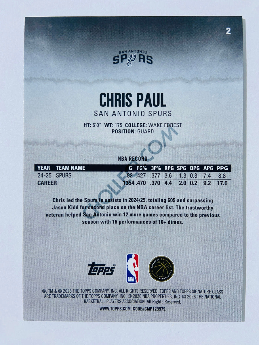 Chris Paul - San Antonio Spurs 2025-26 Topps Signature Class #2