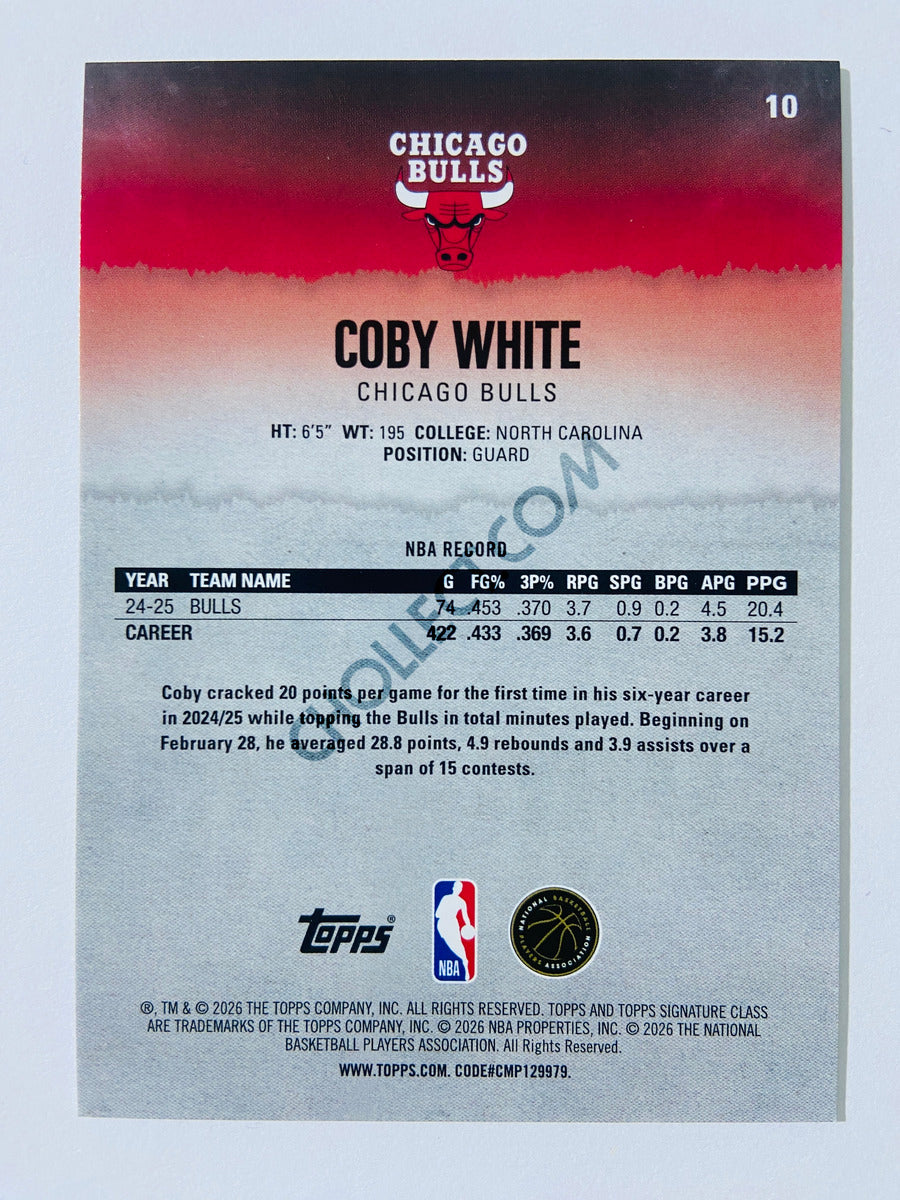 Coby White - Chicago Bulls 2025-26 Topps Signature Class #10