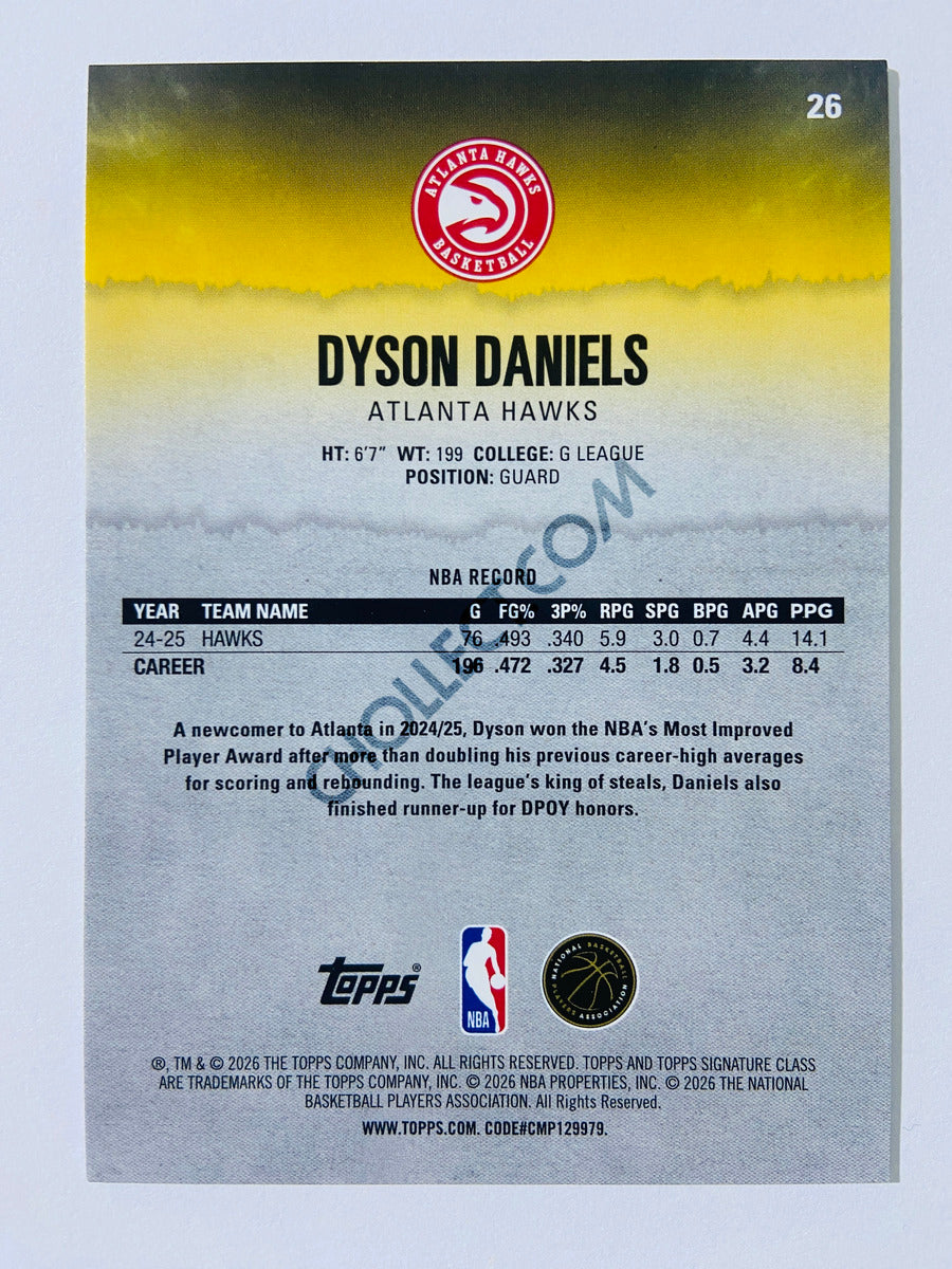 Dyson Daniels - Atlanta Hawks 2025-26 Topps Signature Class #26