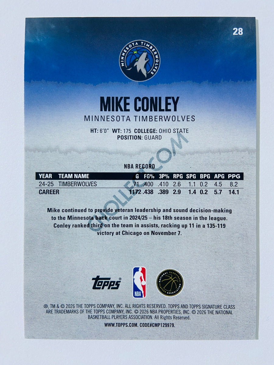 Mike Conley - Minnesota Timberwolves 2025-26 Topps Signature Class #28