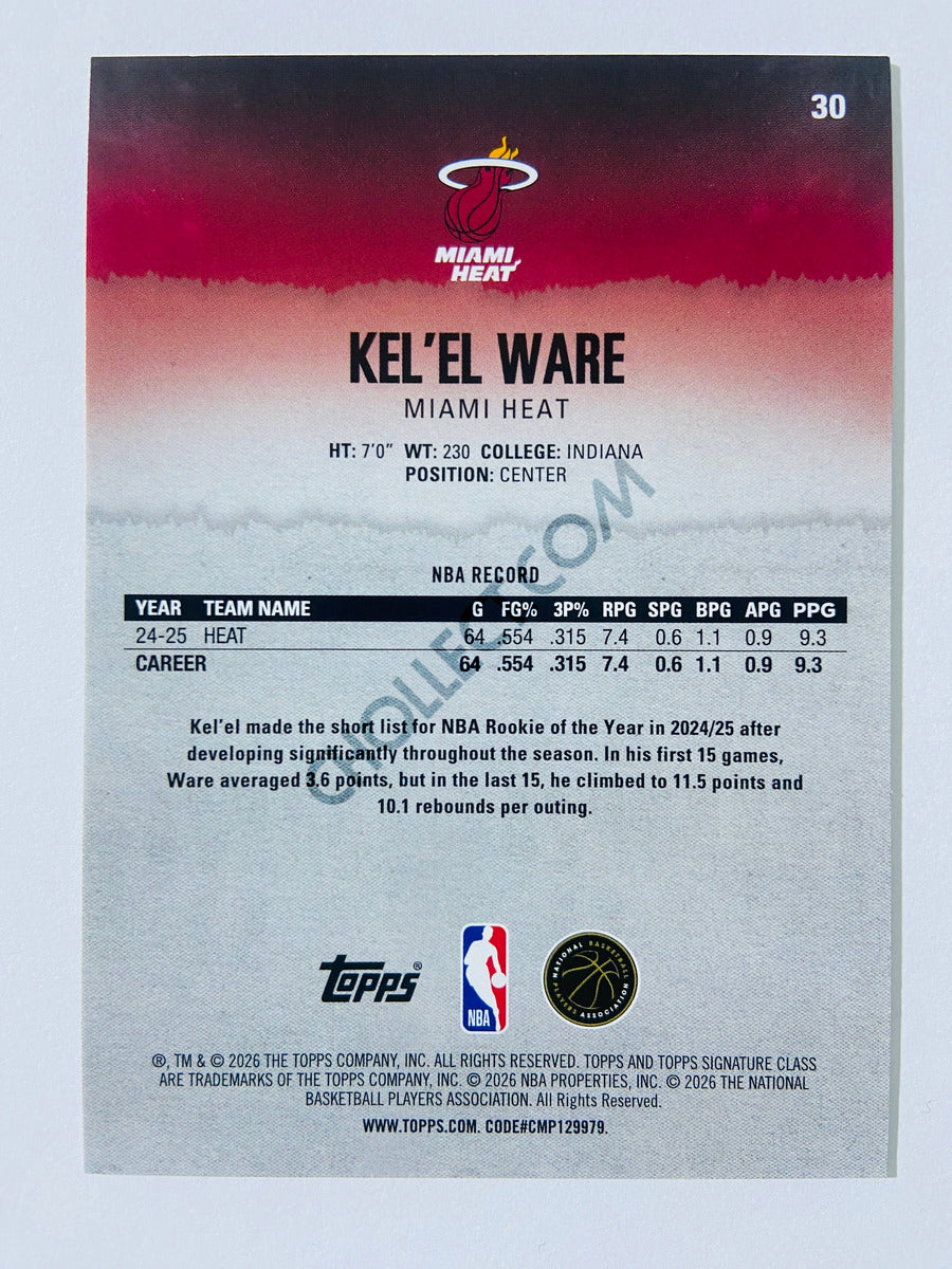 Kel'El Ware - Miami Heat 2025-26 Topps Signature Class #30
