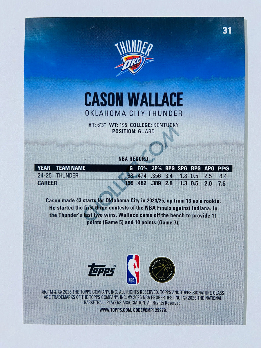 Cason Wallace - Oklahoma City Thunder 2025-26 Topps Signature Class #31