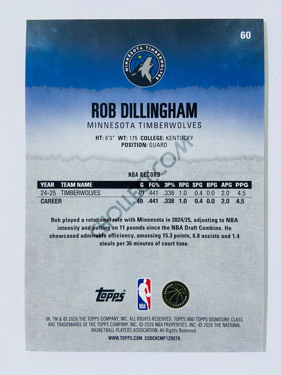 Rob Dillingham - Minnesota Timberwolves 2025-26 Topps Signature Class #60
