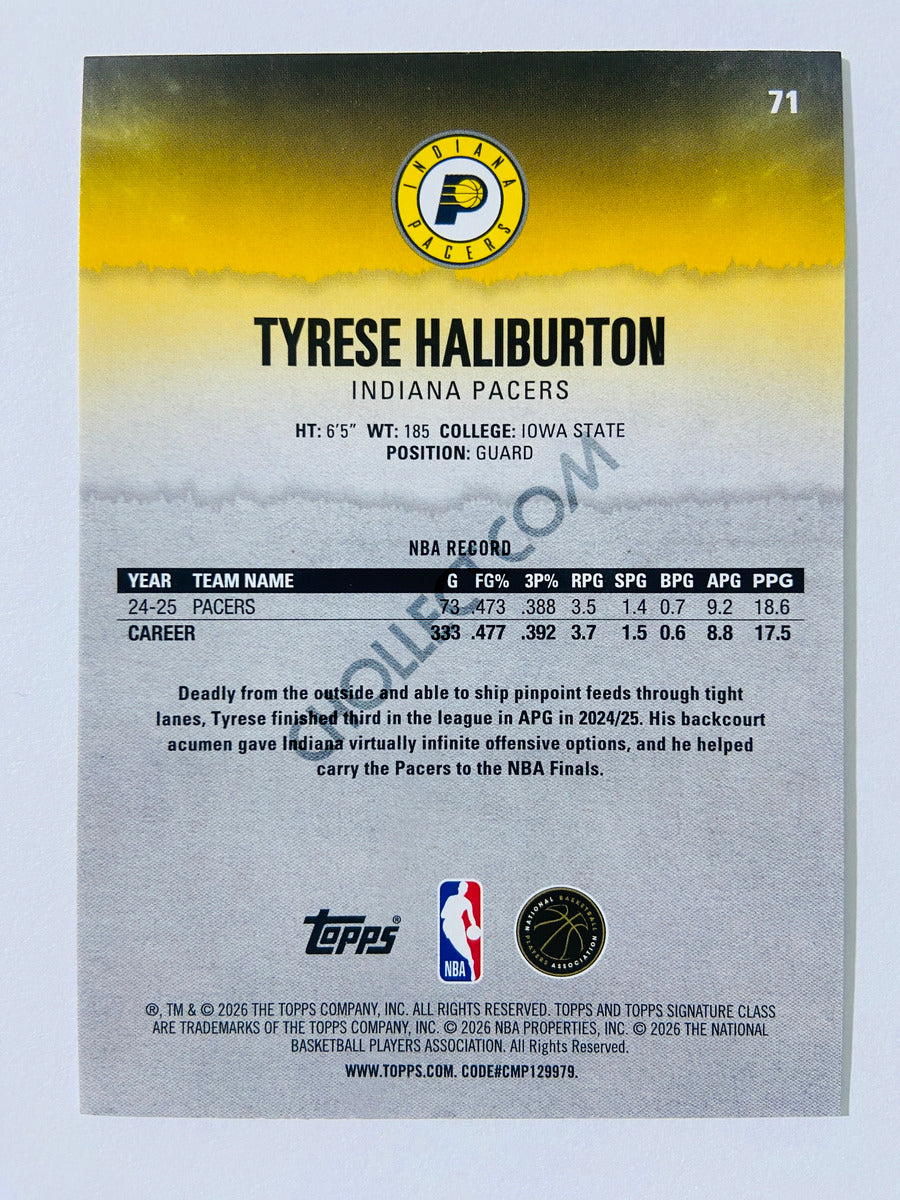 Tyrese Haliburton - Indiana Pacers 2025-26 Topps Signature Class #71