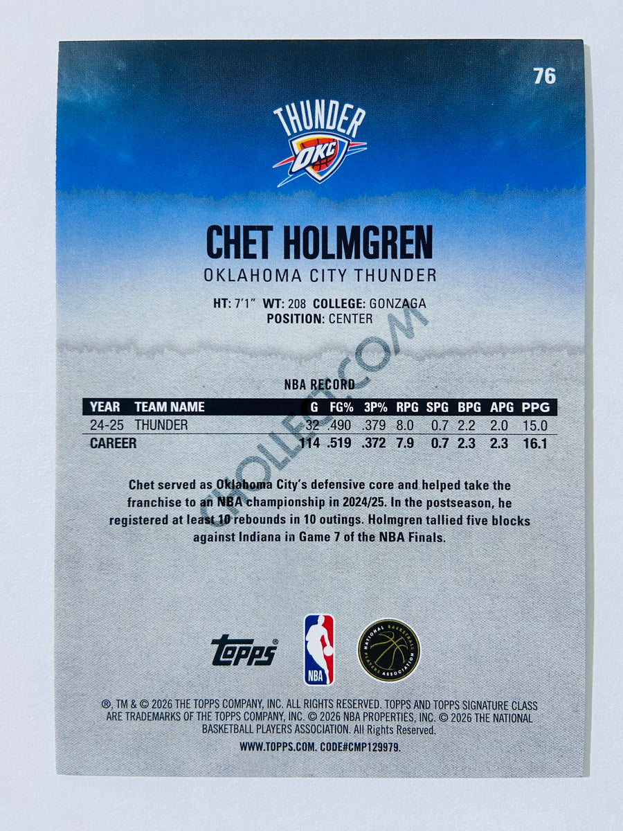 Chet Holmgren - Oklahoma City Thunder 2025-26 Topps Signature Class #76