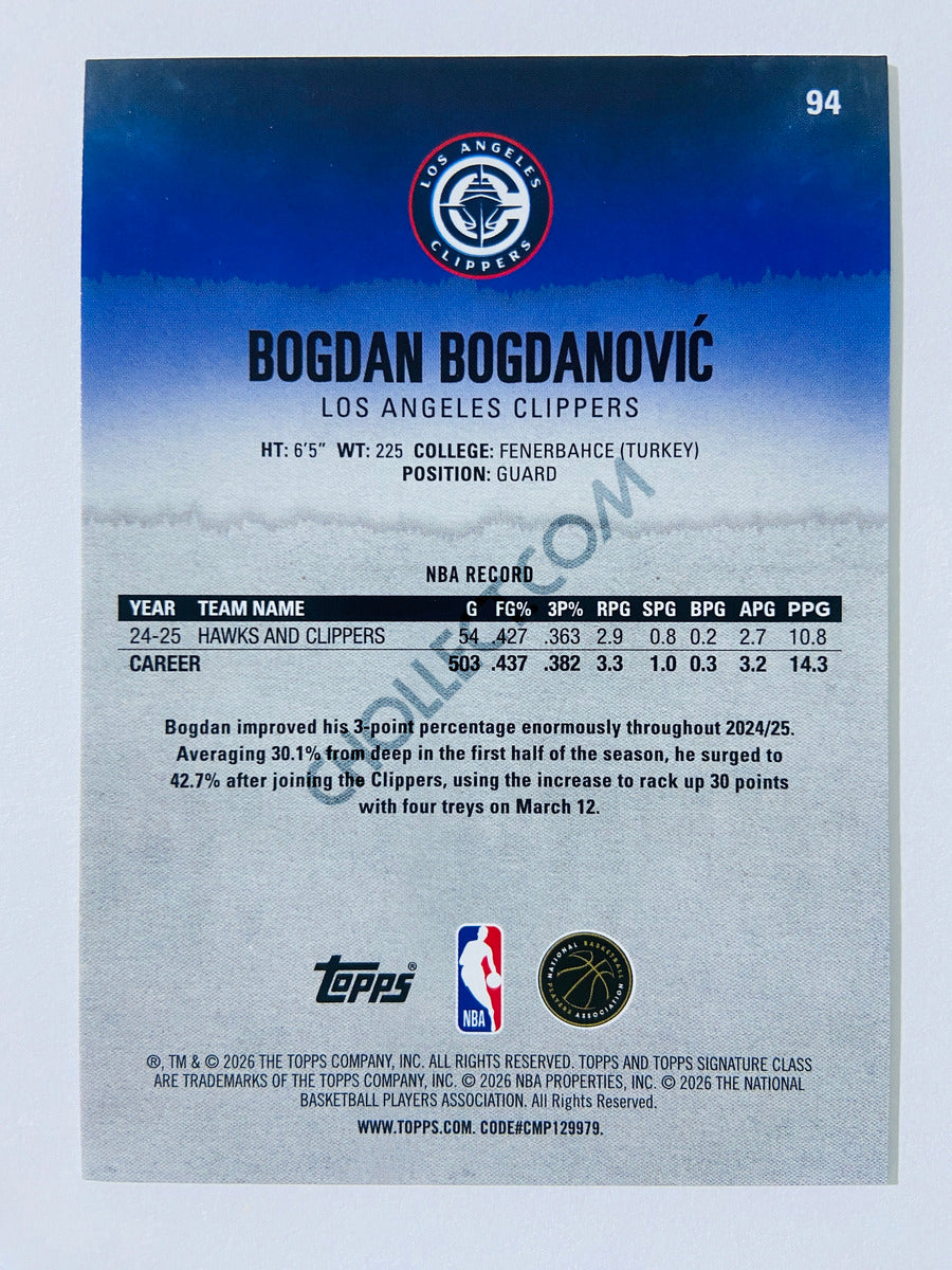 Bogdan Bogdanovic - Los Angeles Clippers 2025-26 Topps Signature Class #94