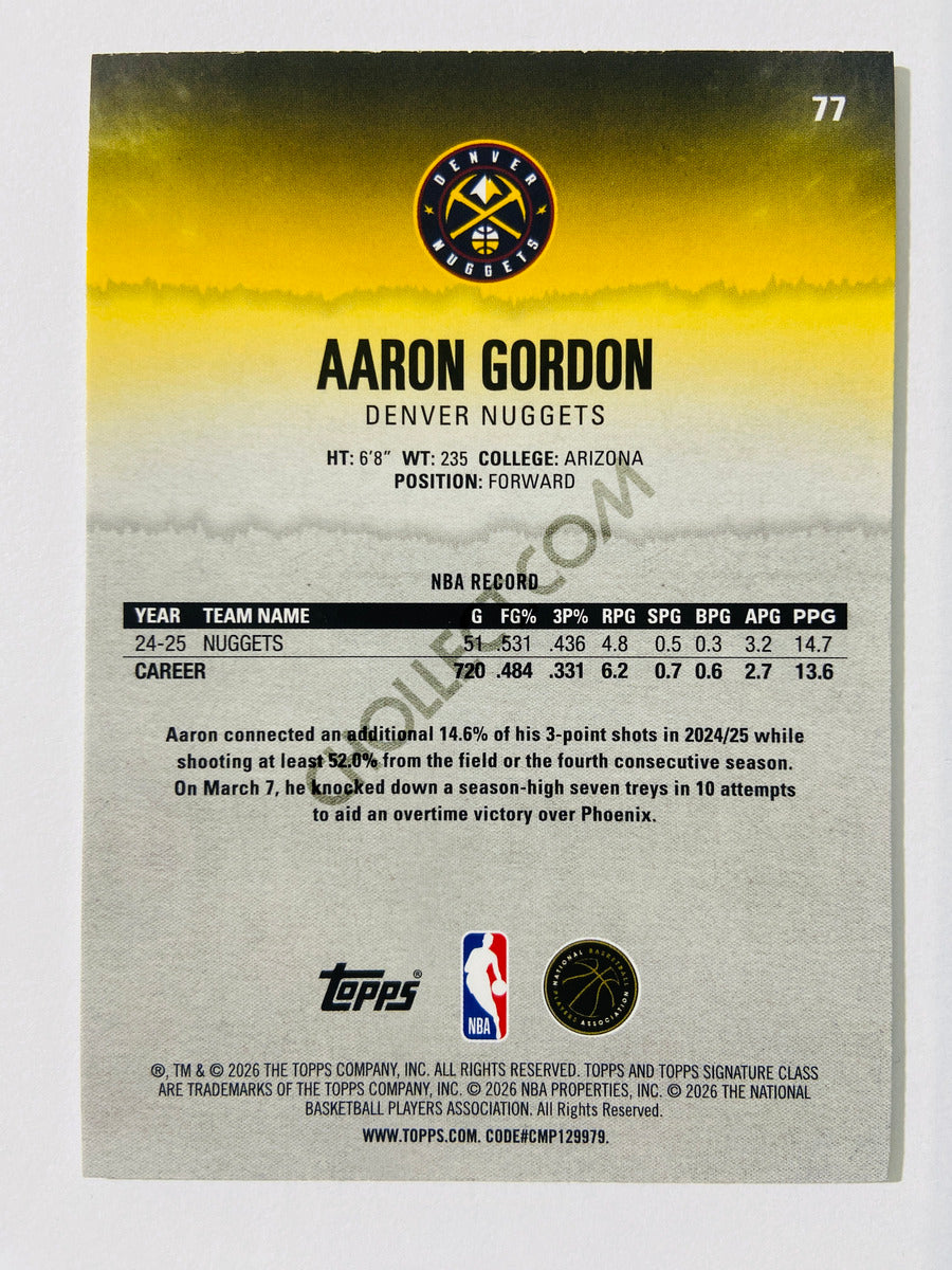 Aaron Gordon - Denver Nuggets 2025-26 Topps Signature Class Blue & Orange #77
