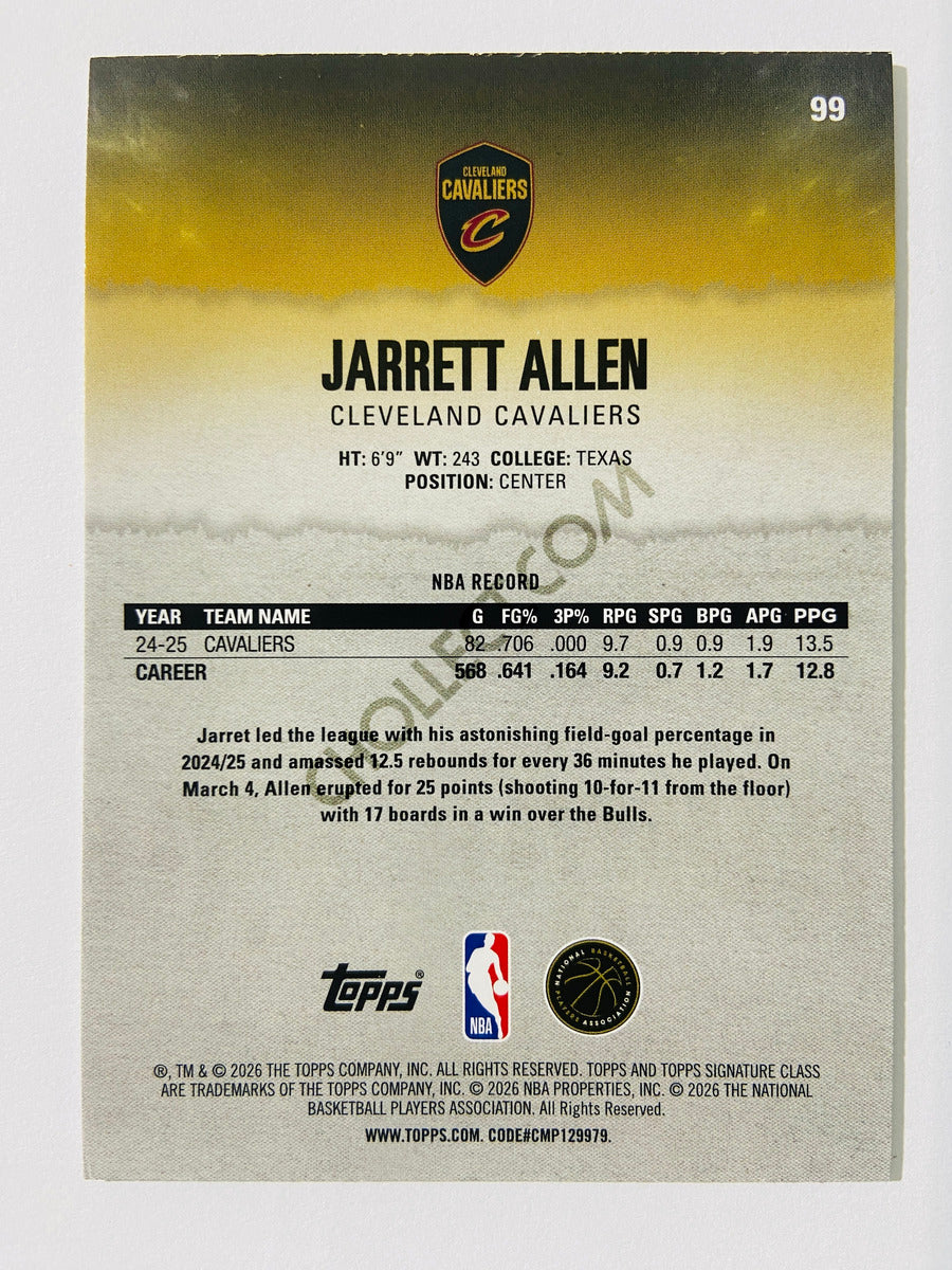 Jarrett Allen - Cleveland Cavaliers 2025-26 Topps Signature Class Blue & Orange #99